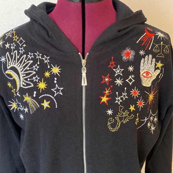 Milano black mystic zippered sweater hoodie, M - Picture 2 of 4